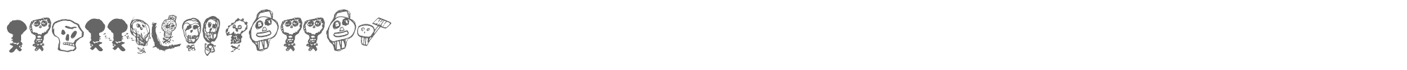 Sample characters Pääkallojen hyökkäys Font